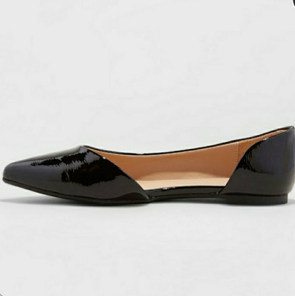 Side Cut Pointed Toe Ballet Flats - Picture 2 of 2